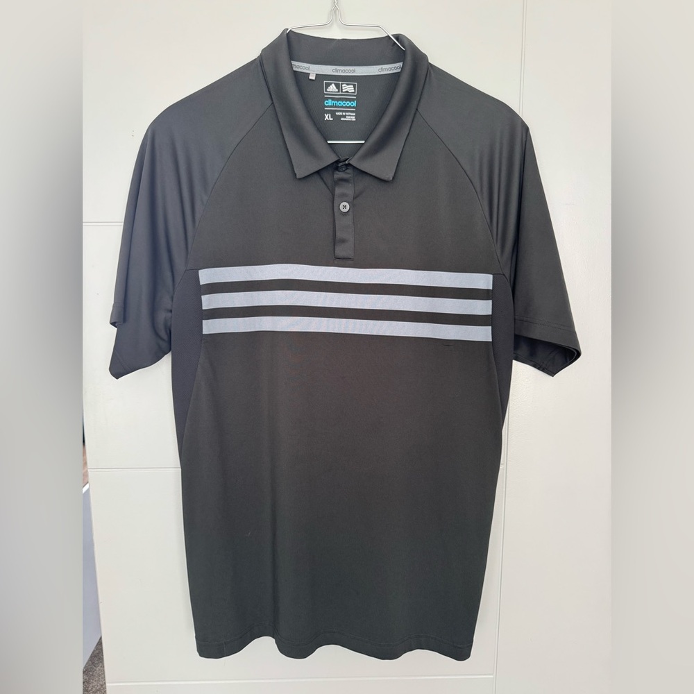 Adidas Men's Black Climacool Performance Golf Polo.